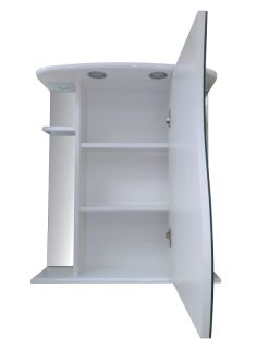 Зеркальный шкаф с подсветкой Misty Лиана 65см правый белый